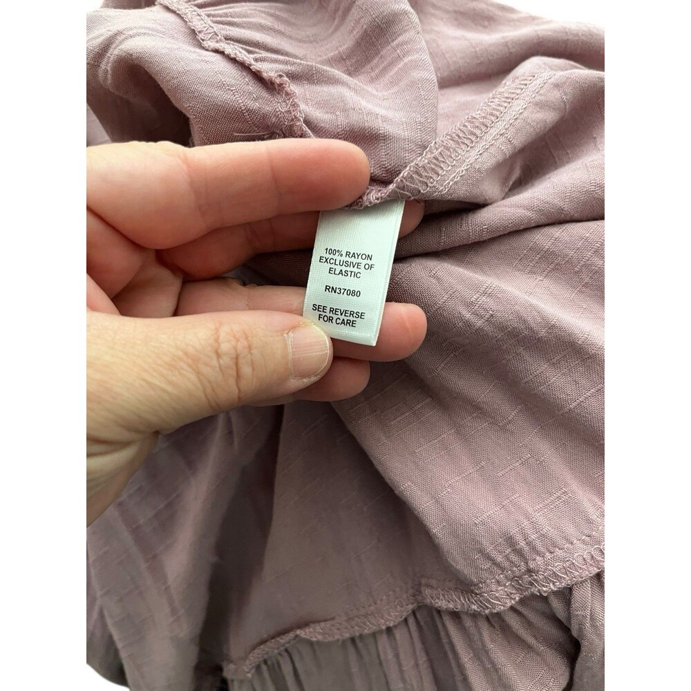 CATO XL Mauve Pink Tiered Boho Peasant Blouse Babydoll High Low Hem Top - Picture 11 of 14